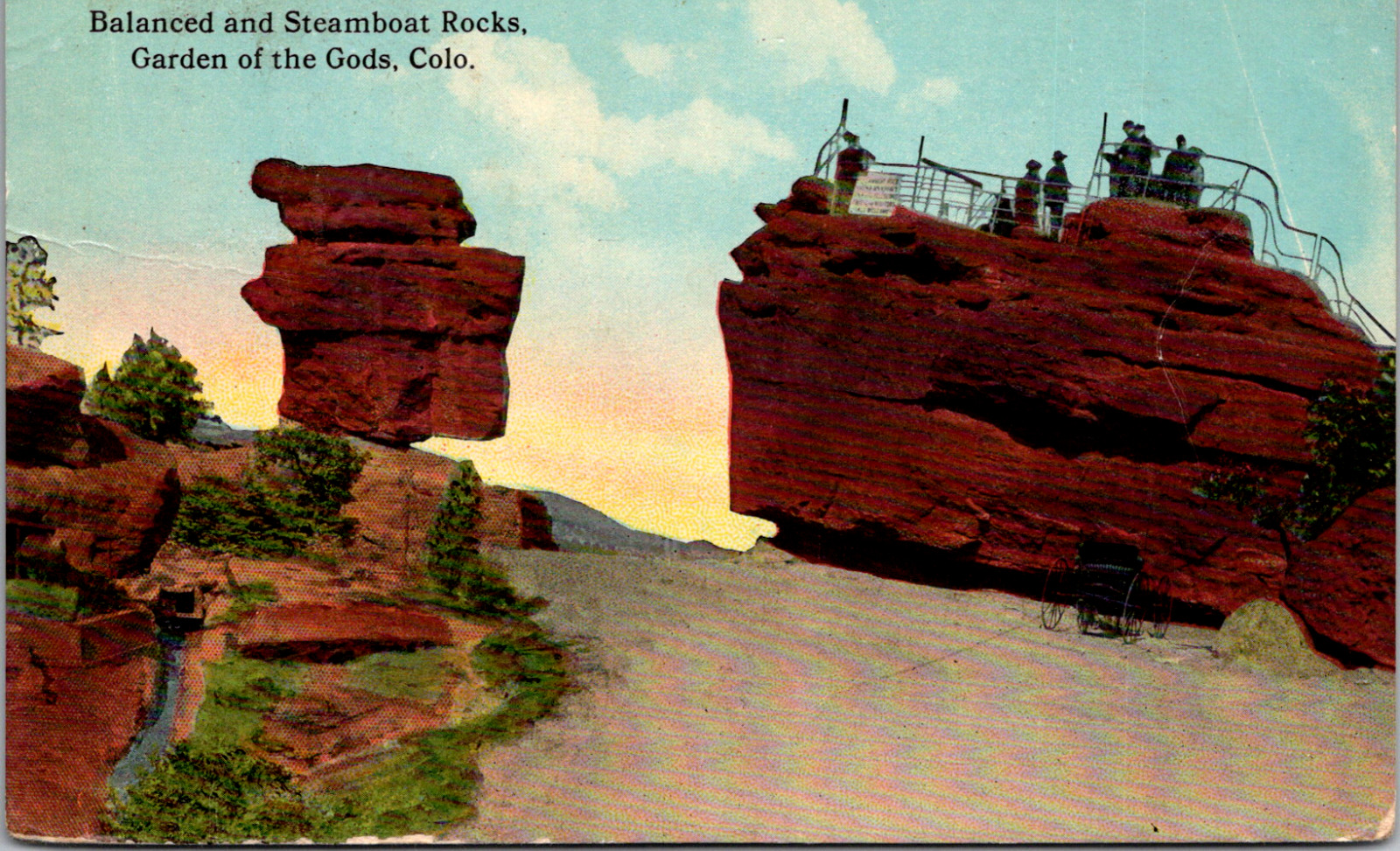 Balanced & Steamboat Rock Colorado CO Garden of Gods Vintage C. 1910 Postcard