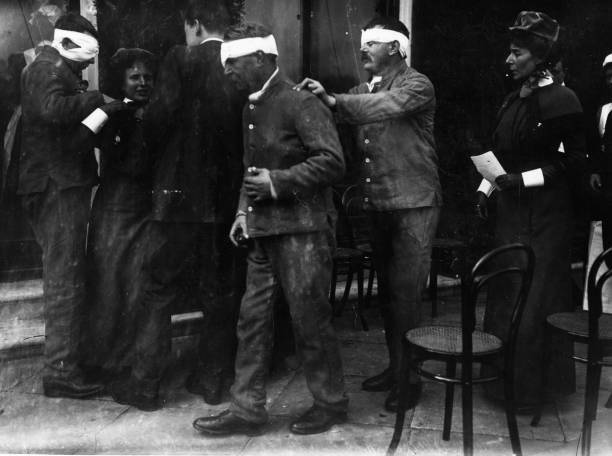 Blind soldiers convalesce at St Dunstans in London c1900 Old Photo