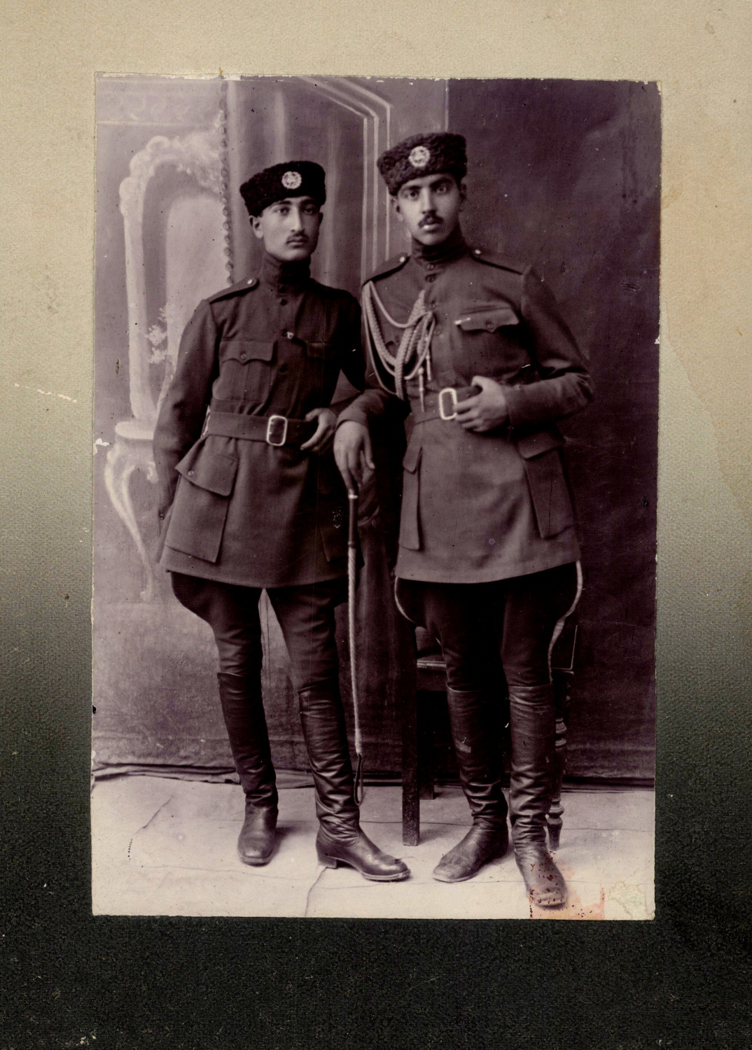Studio Portrait of Two Army Officers, Tehran, Iran.  Photographer: unknown. Fi