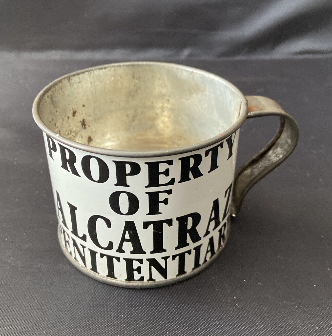 Alcatraz Prison Penitentiary Tin Cup with Patina