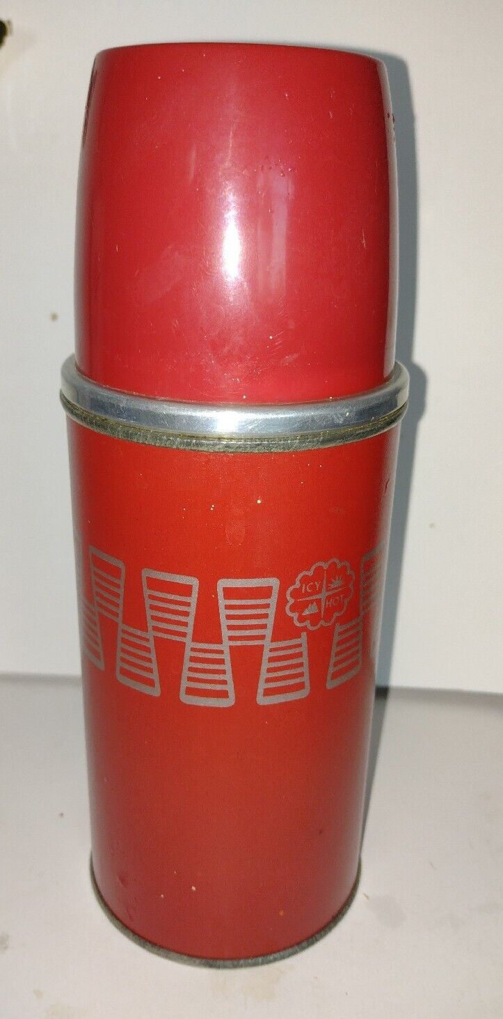 Vintage American Thermos Bottle Co Icy Hot Thermos #2210 vacuum 22-F red EXC