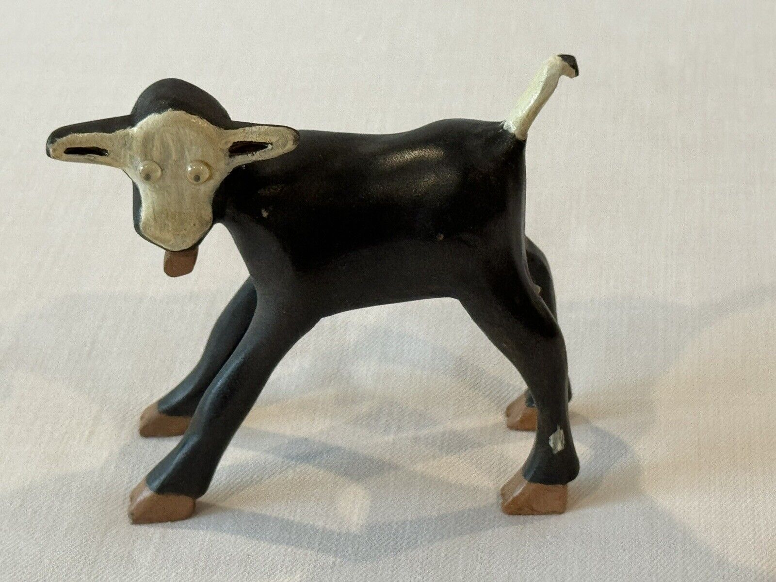 Vintage One Of A Kind Hand Carved Folk Art  Cow/Calf Figure