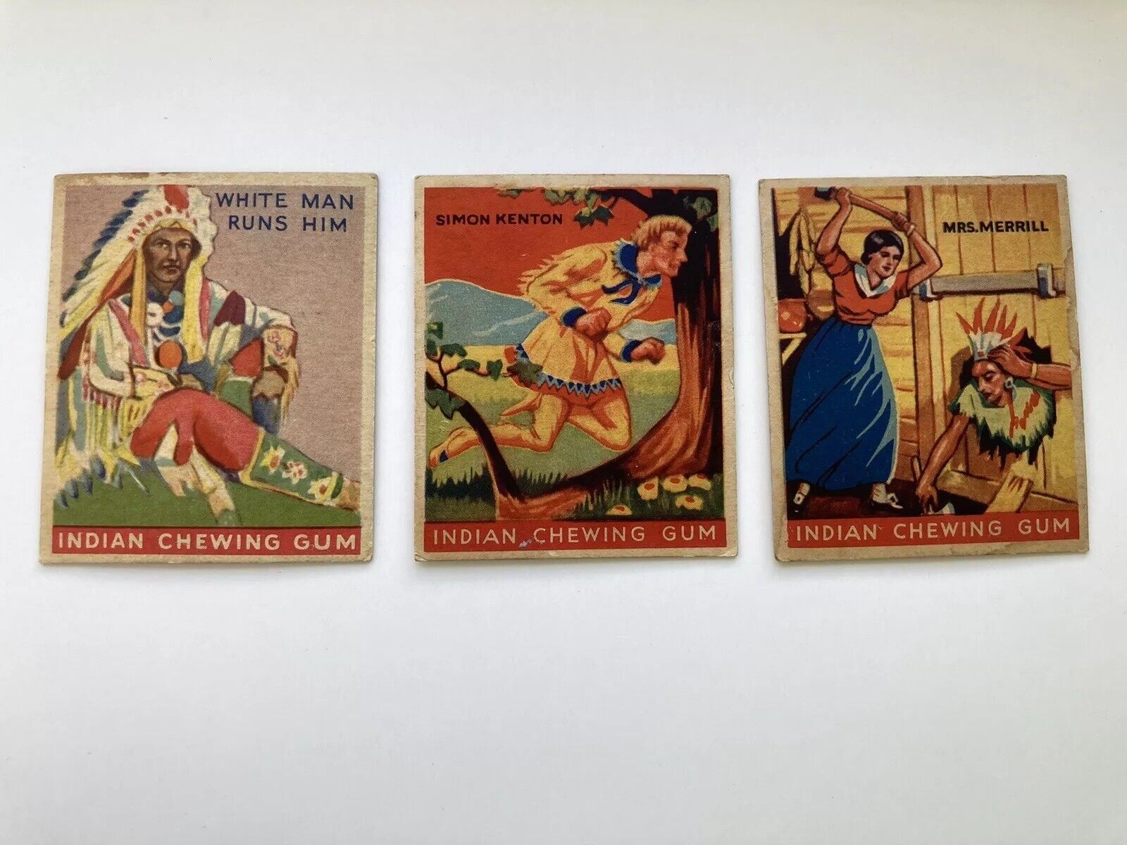 Lot Of Three Vintage 1933 Goudey Indian Gum Cards  #47, 63, 65 - Good Condition