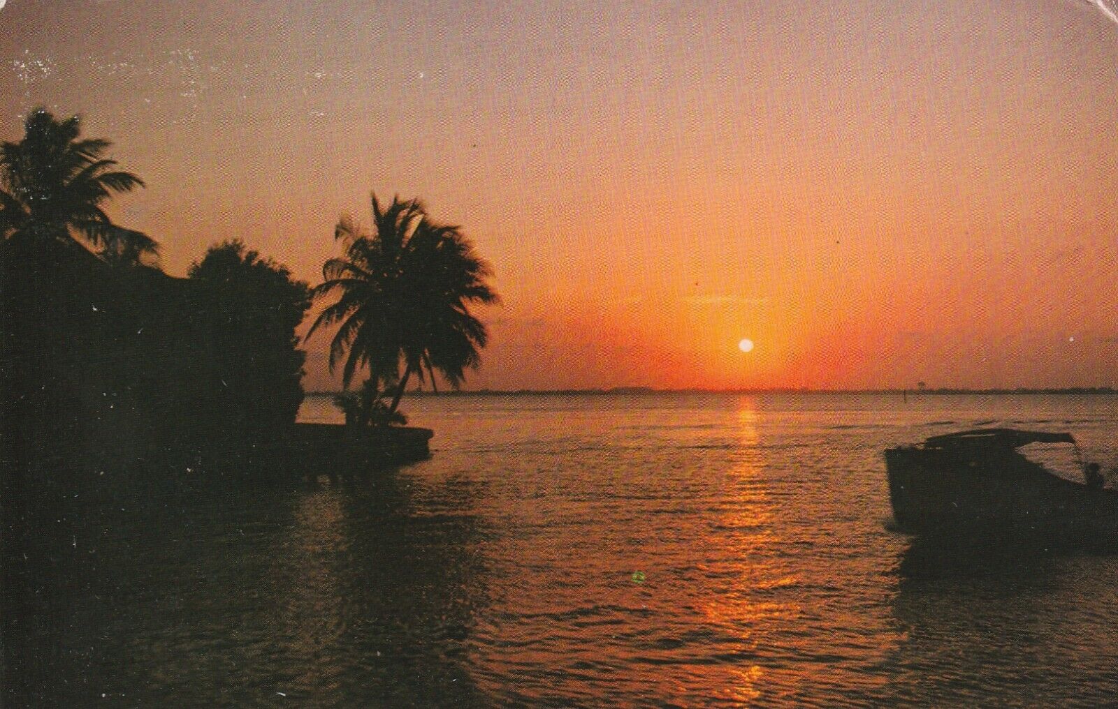 Florida FL Sunset Beautiful Postcard Old Vintage Beach Chrome