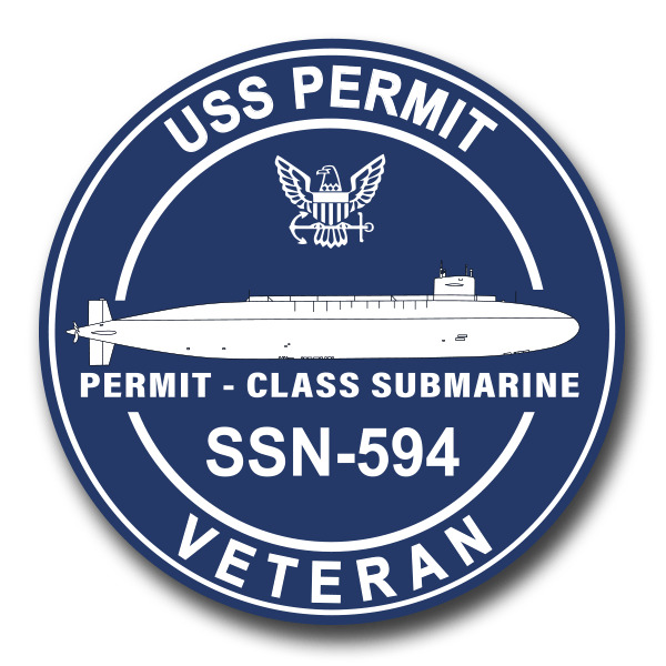 US Navy USS Permit SSN-594 Silhouette Veteran Decal