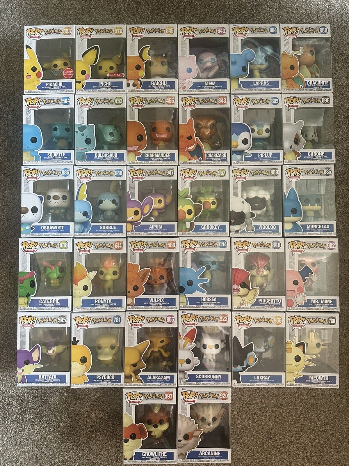 Pokémon Funko Pop Figure Collection Lot - Mew Pikachu Charizard Huge Set of 32