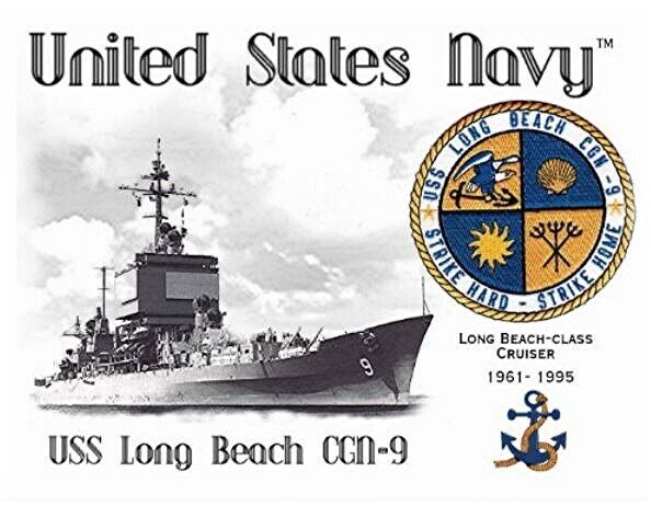 USS LONG BEACH CGN-9  CRUISER   -  Postcard