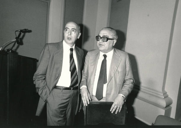Italian politicians Giorgio Napolitano and Amadeo Bordiga attendin- 1970 Photo