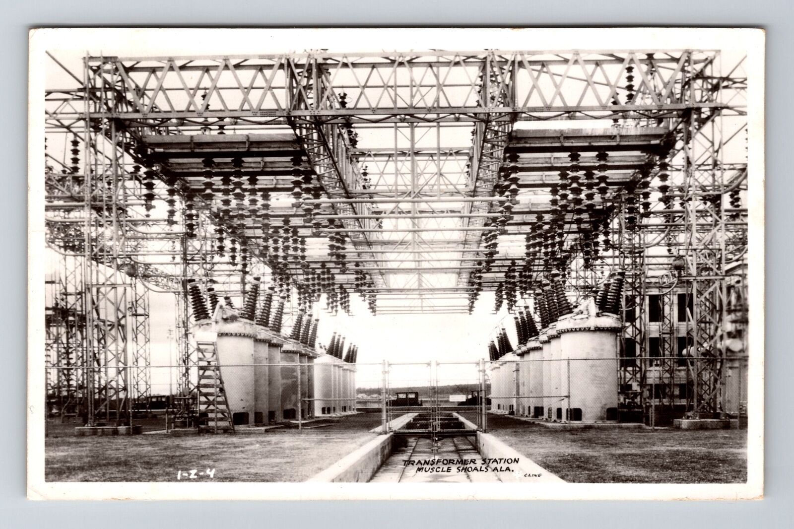 Muscle Shoals AL-Alabama, RPPC Transformer Station, Real Photo Vintage Postcard