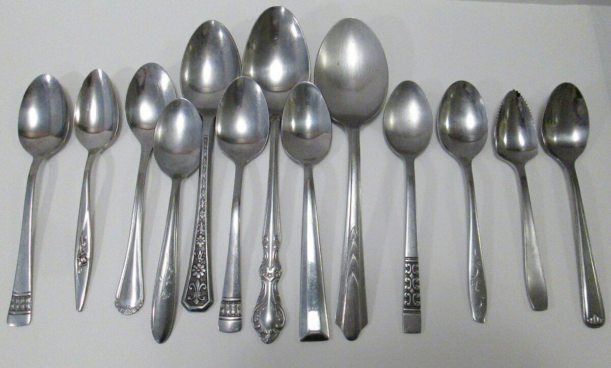 Vintage Stainless Steel Spoons Lot of 13 Flatware Pc Some Marked