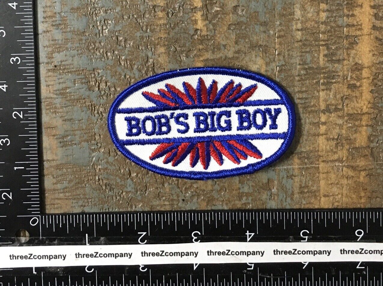 Vintage BOB\'S BIG BOY Hamburgers Restaurant Company Logo Sew-On Patch Blue Twill