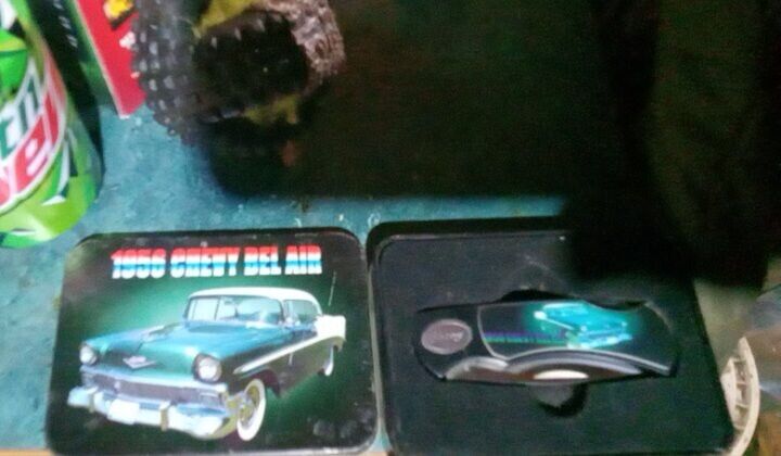 1956 Chevy Bel Air Pocket Knife w/Collectors Tin VINTAGE