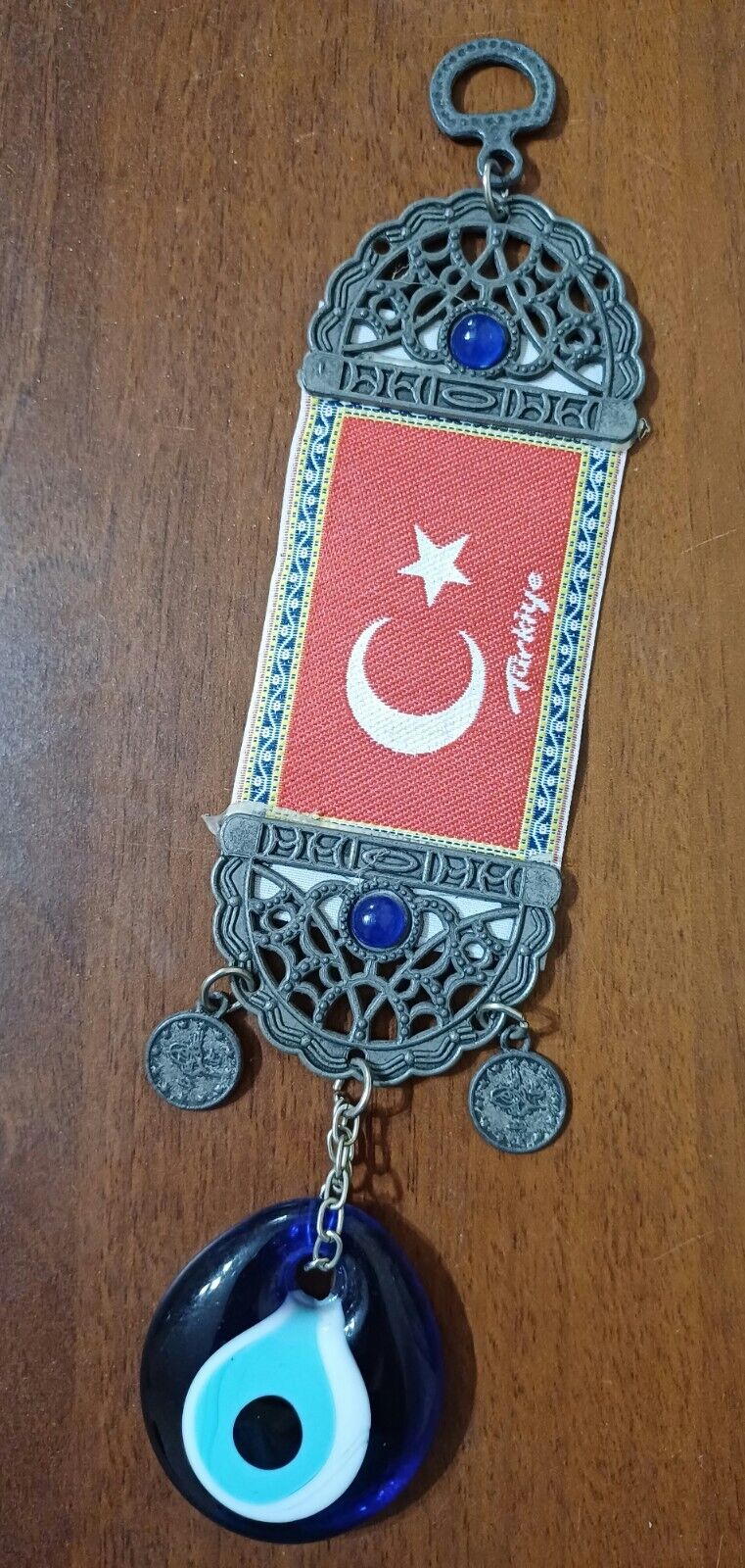 Surah Surat Islamic Turkish Blue Evil Eye Hamsa Wall Tapestry
