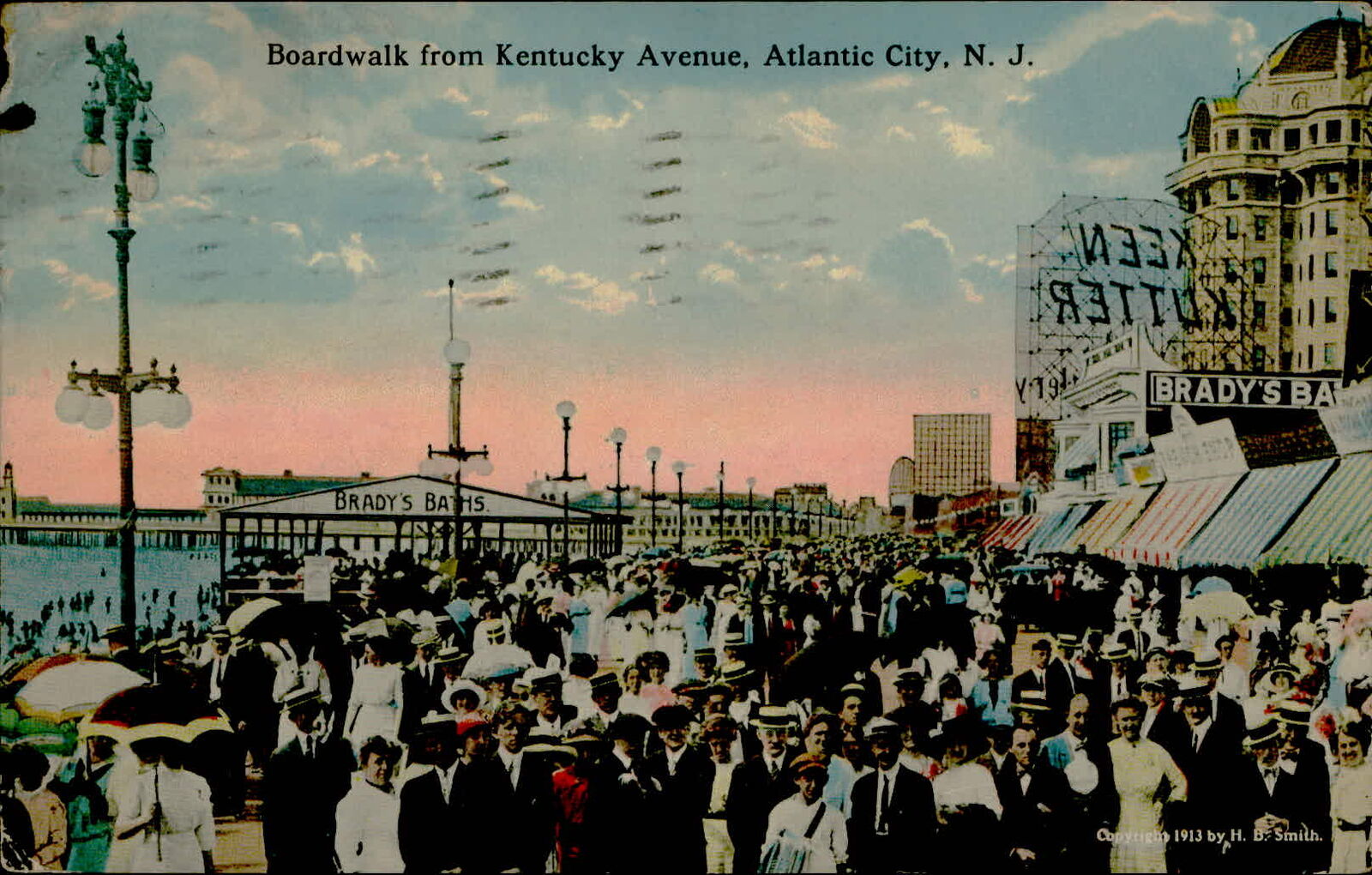 Postcard: DB Boardwalk from Kentucky Avenue, Atlantic City, N. J. BRADY\'S