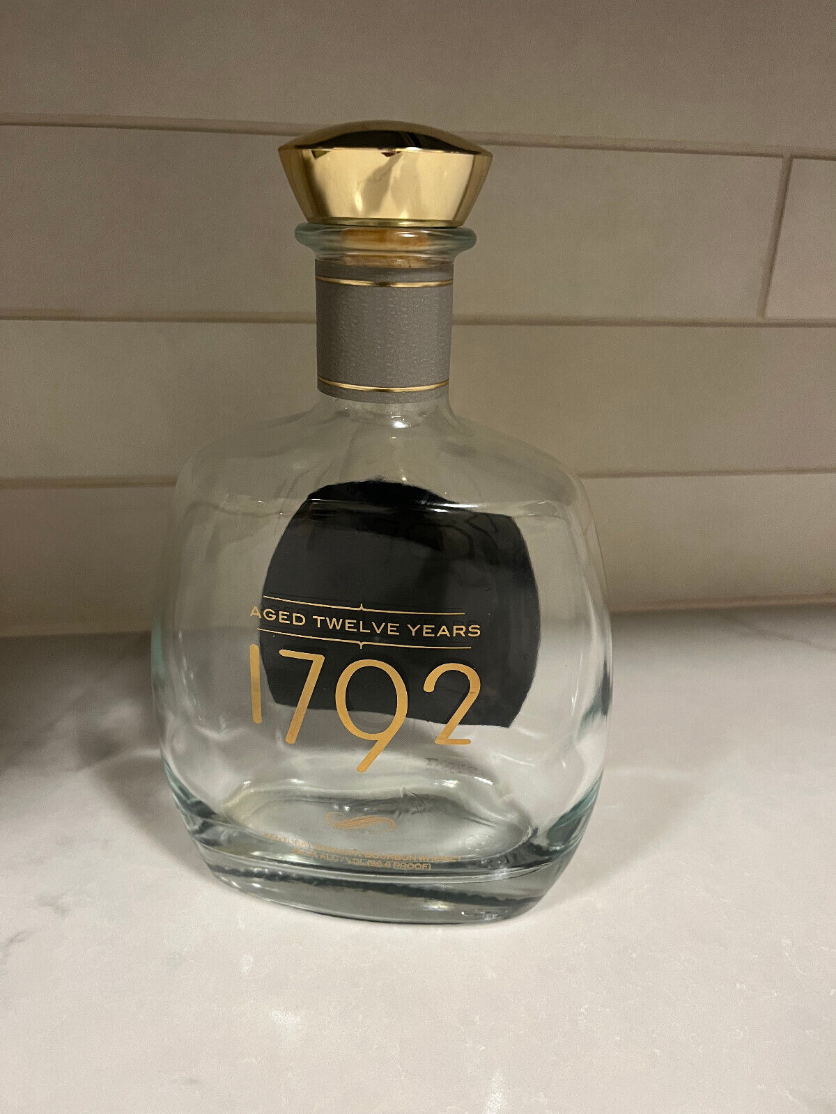 1792 Aged Twelve 12 Year Kentucky Bourbon Whiskey Empty Bottle Unwashed