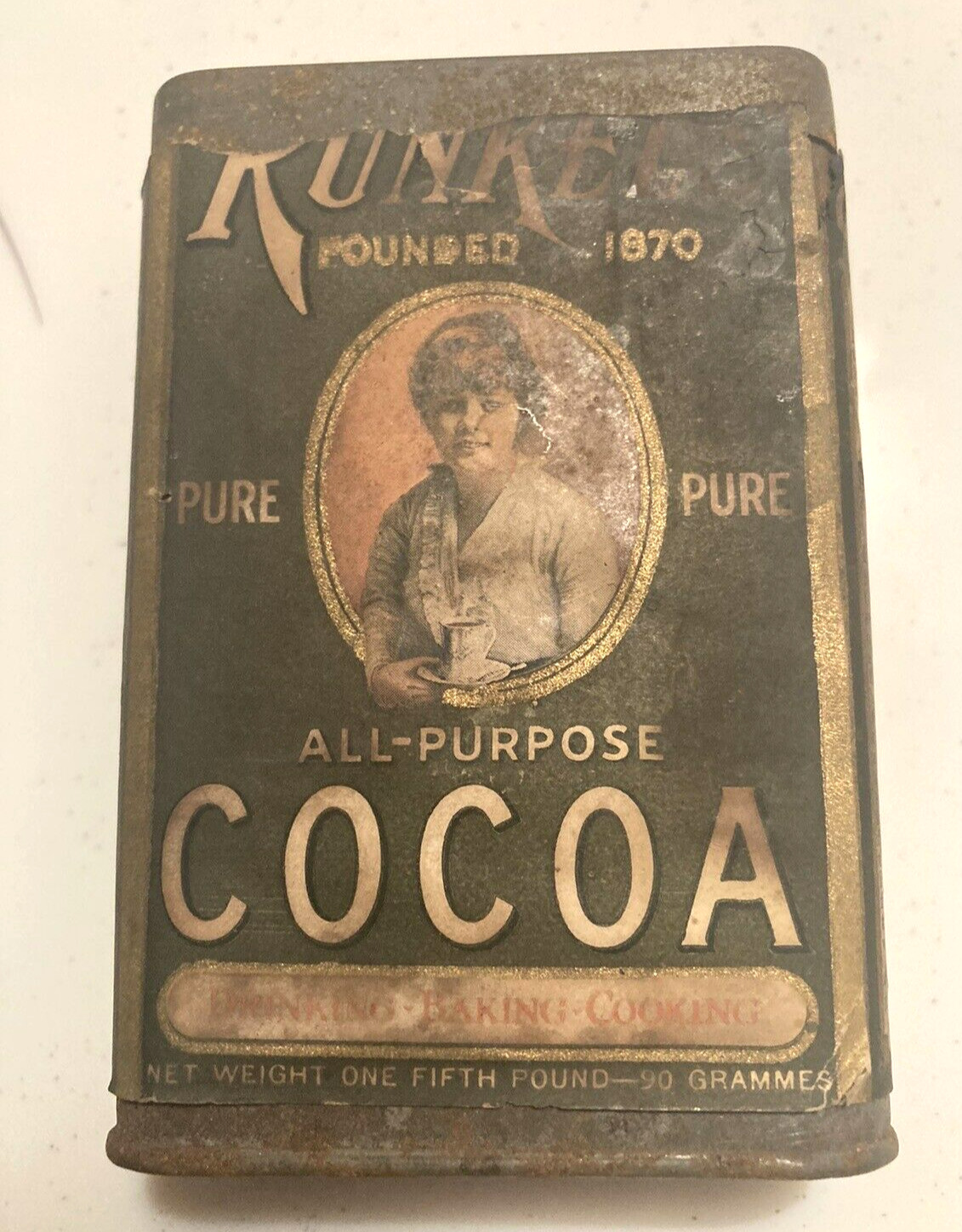RUNKEL'S COCOA VINTAGE TIN  ONE-FIFTH POUND