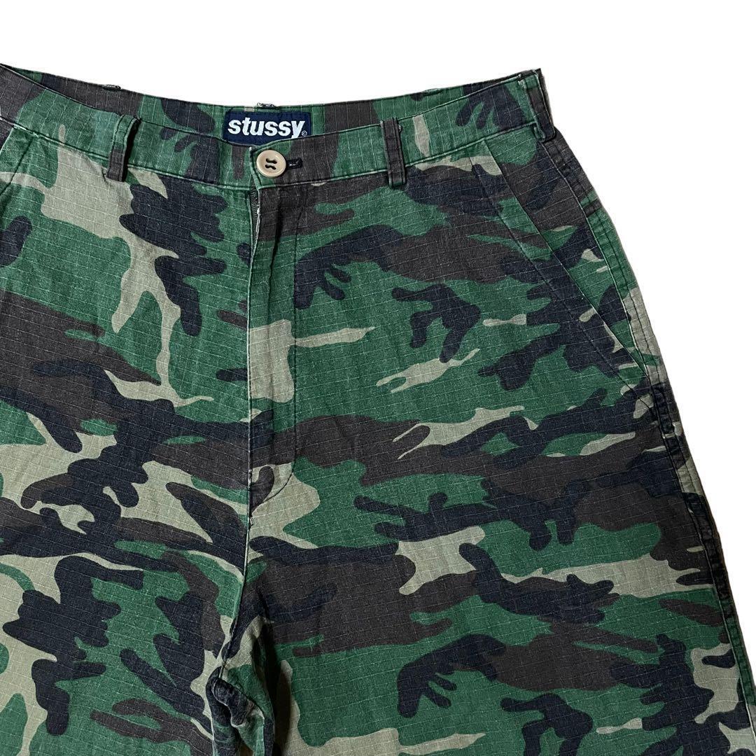 OLD STUSSY 90s Navy Tag Shorts Camo Camo Camouflage