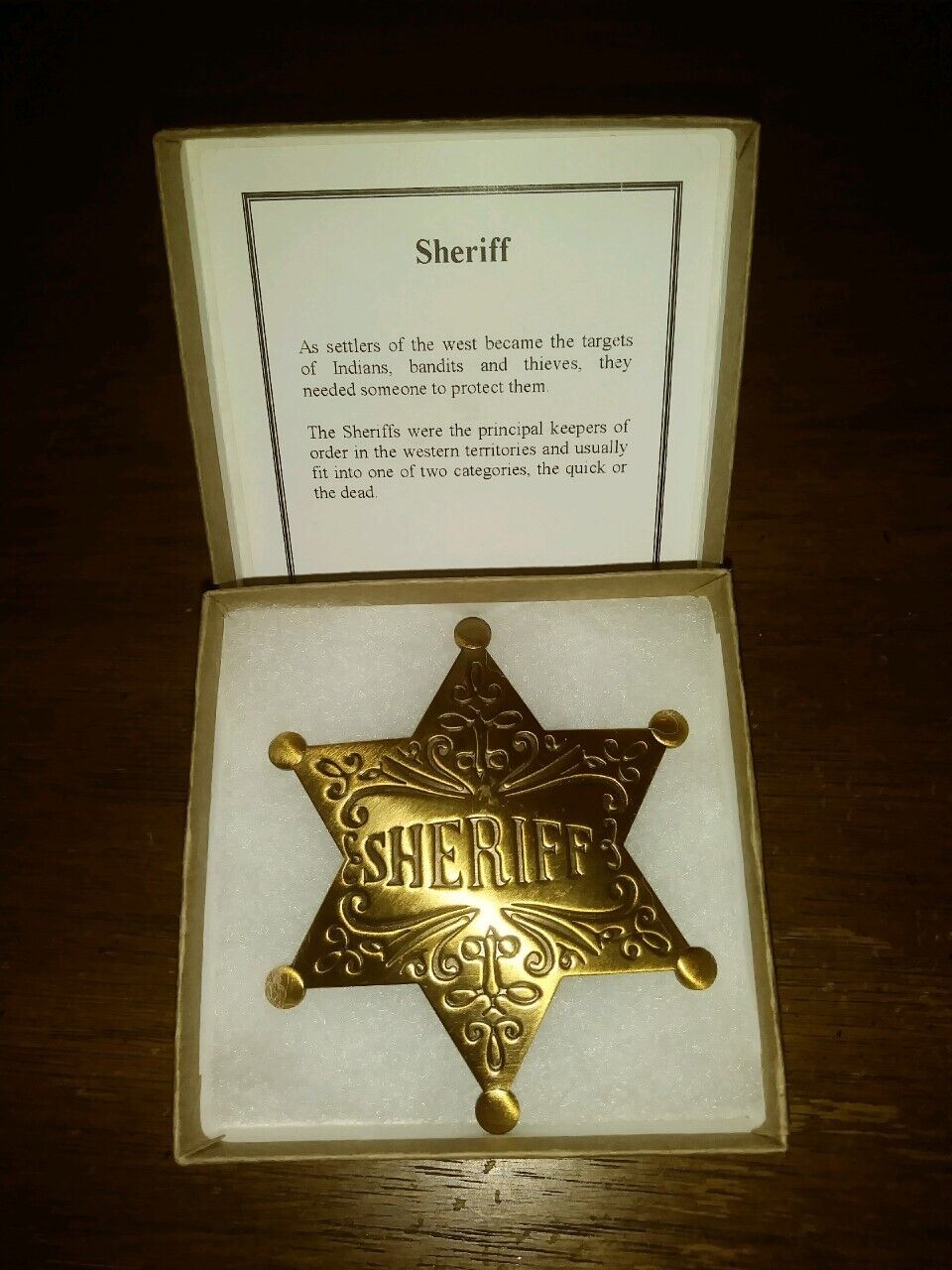 Sheriff Star Antique Brass Fancy Dress Badge