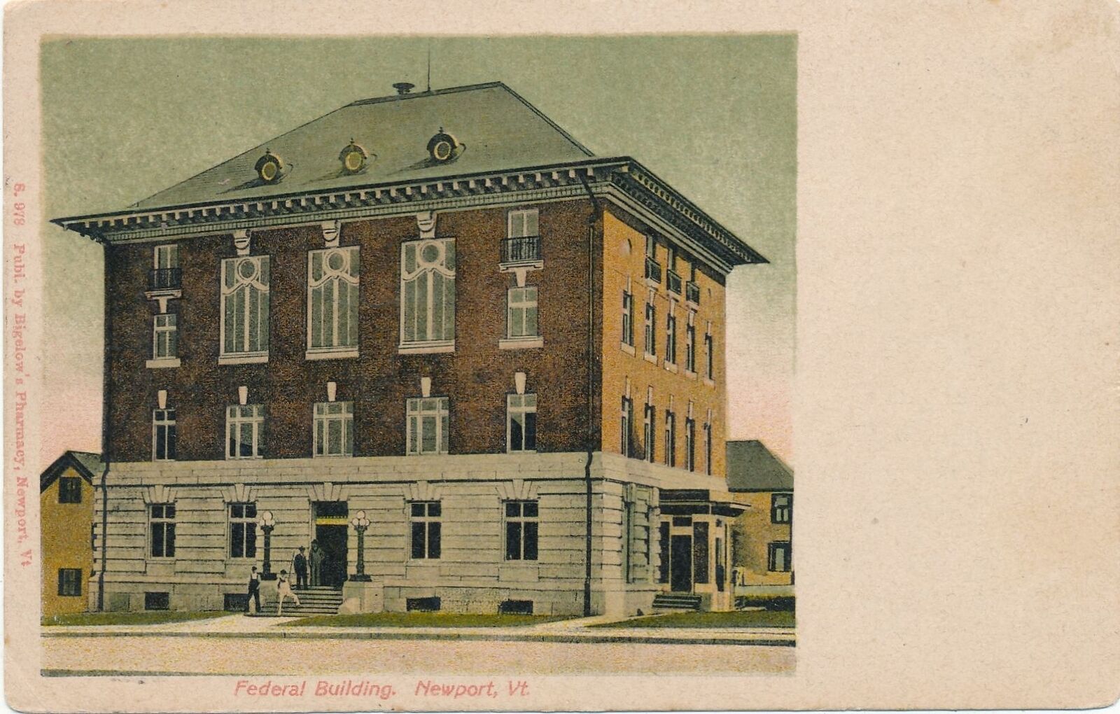 NEWPORT VT - Federal Building Postcard - udb - 1907