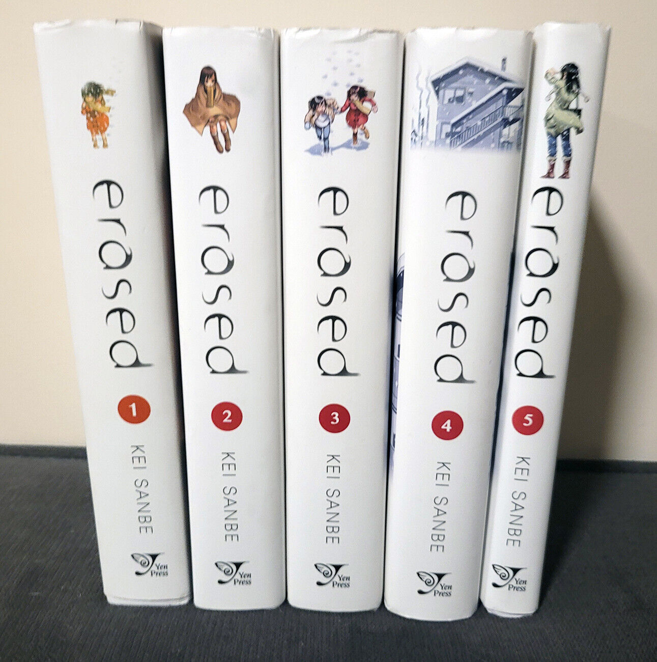 ERASED vol 1, 2, 3, 4, 5 COMPLETE SET by Kei Sanbe HARDCOVER 2017-2018