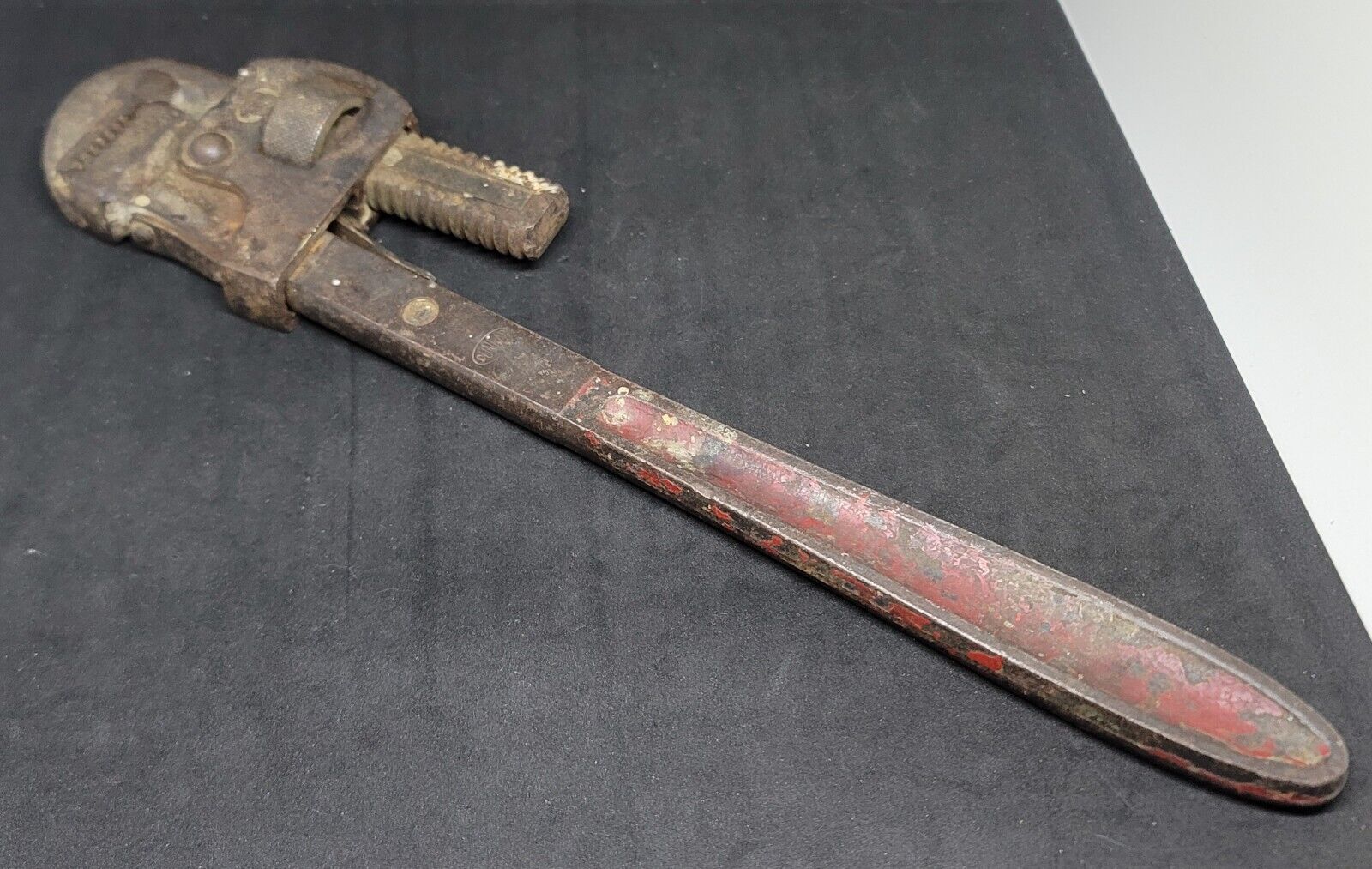 ANTIQUE DUNLAP 18 DROP FORGED STEEL PIPE WRENCH LARGE HEAVY GERMANY 18\