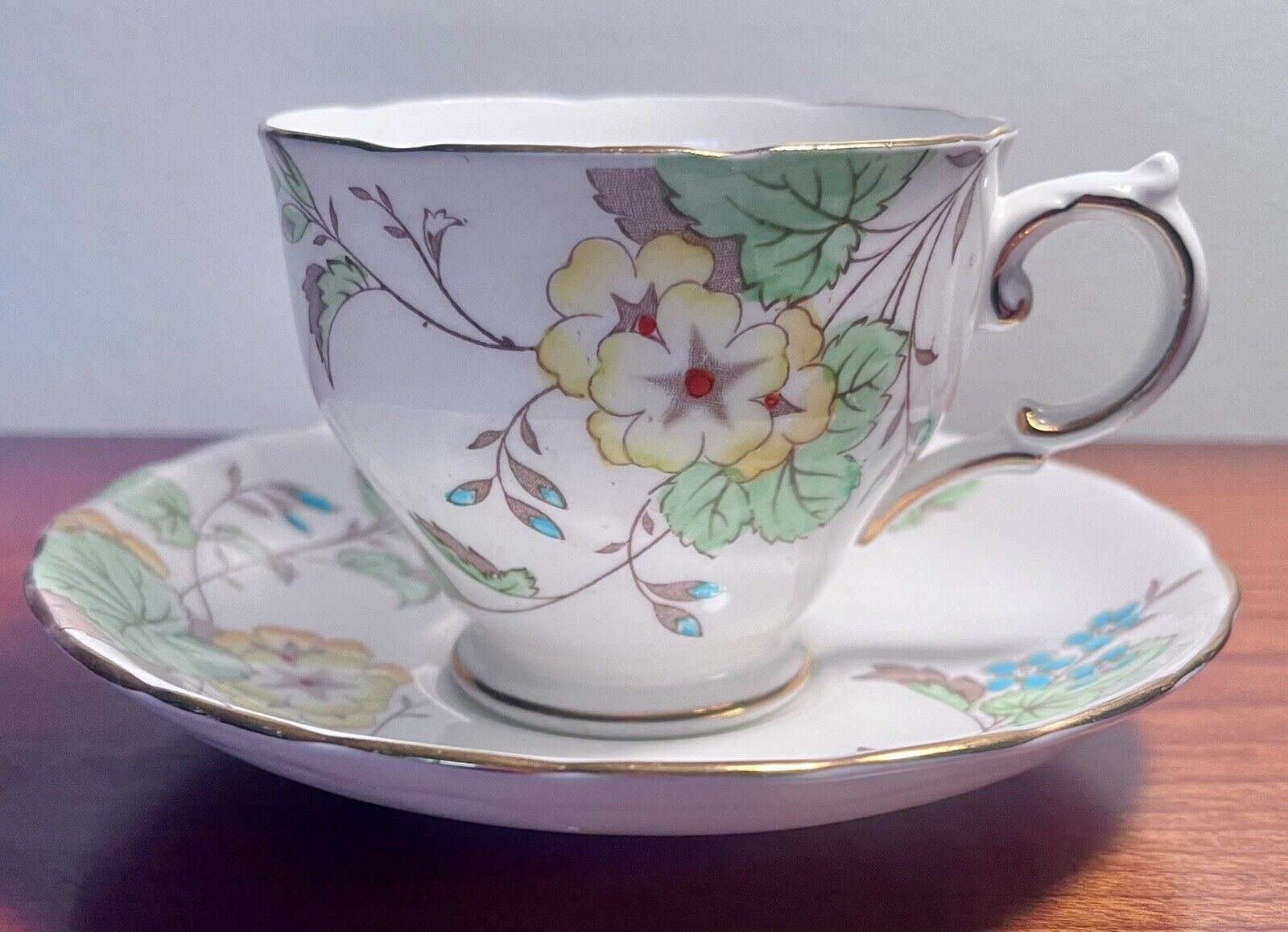 Vintage Signed & Numbered RH Plant Tuscan Fine Bone China Teacup and Saucer