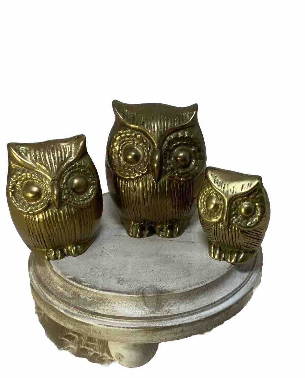 Vintage Brass Owls- Set Of 3