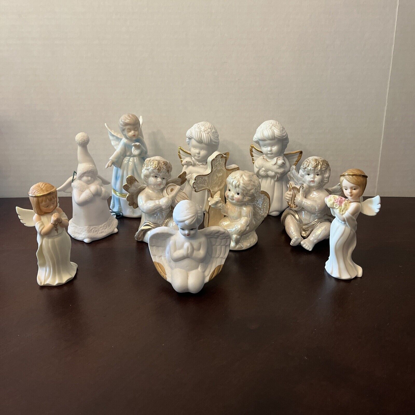 Mixed Lot Of 10 Vintage Christmas Angel Bell Trinket Box & Figurines 3.5”-5.5”