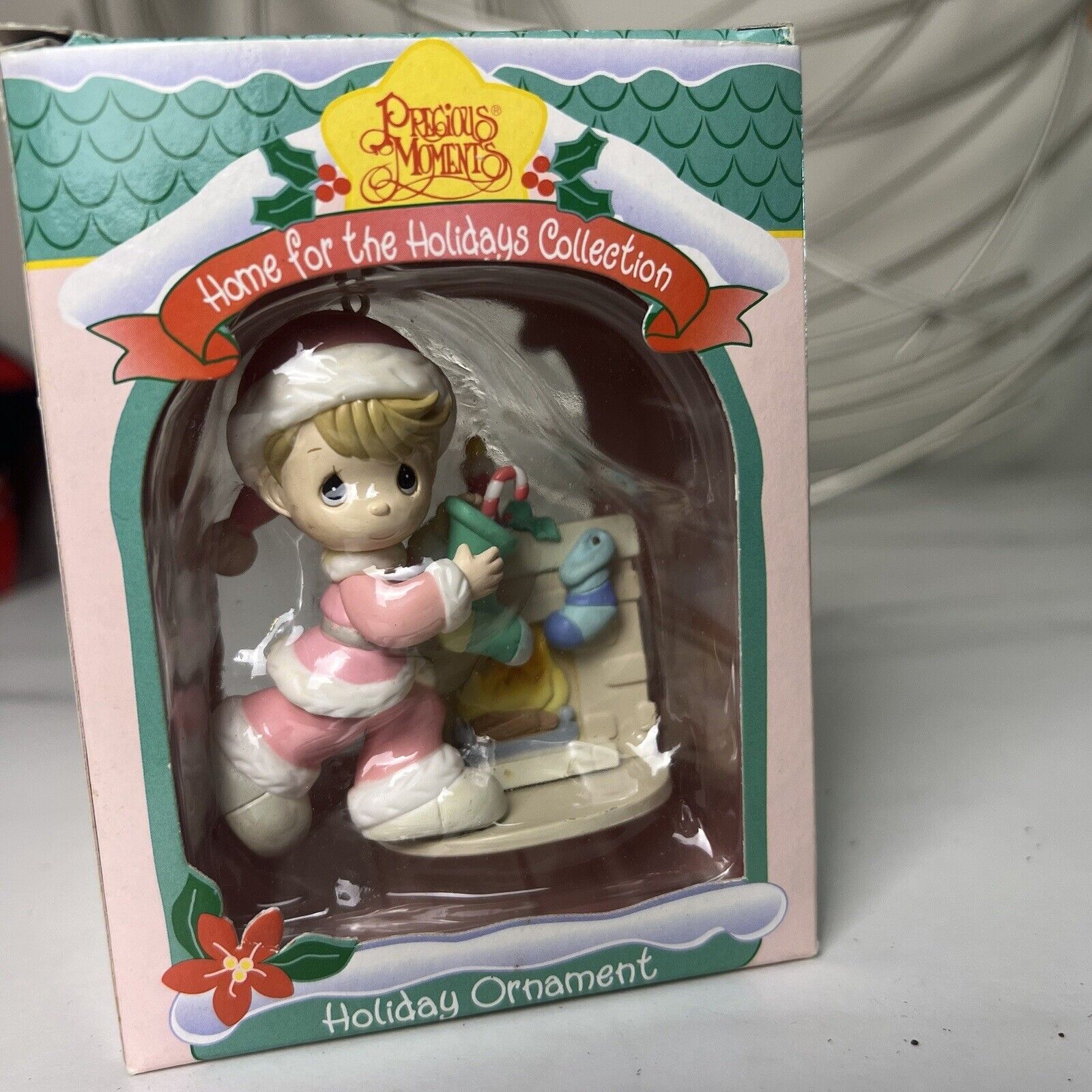 VINTAGE Precious Moments Ornament Home For The Holidays Collection Christmas