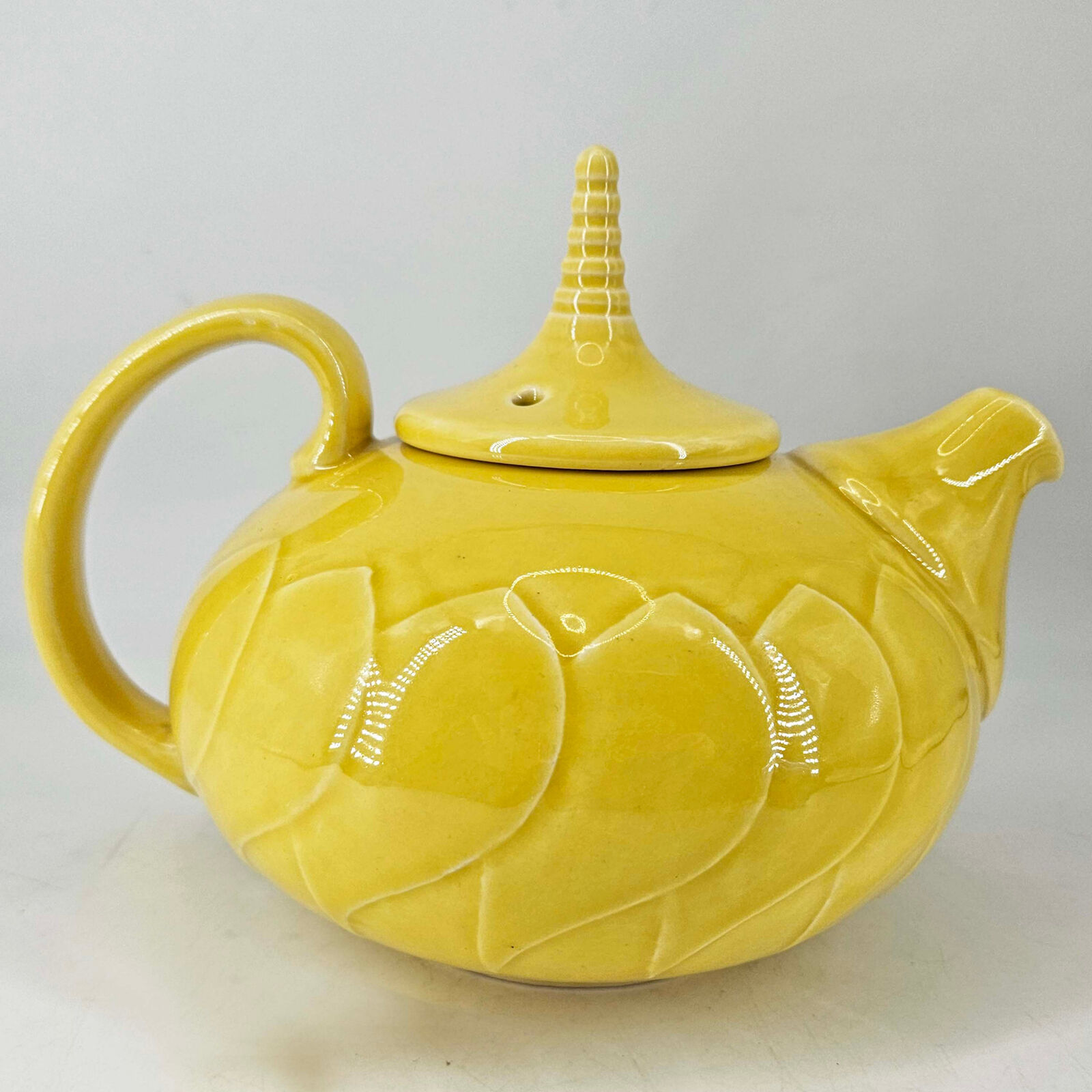Vintage Studio art signed Eben yellow ceramic teapot