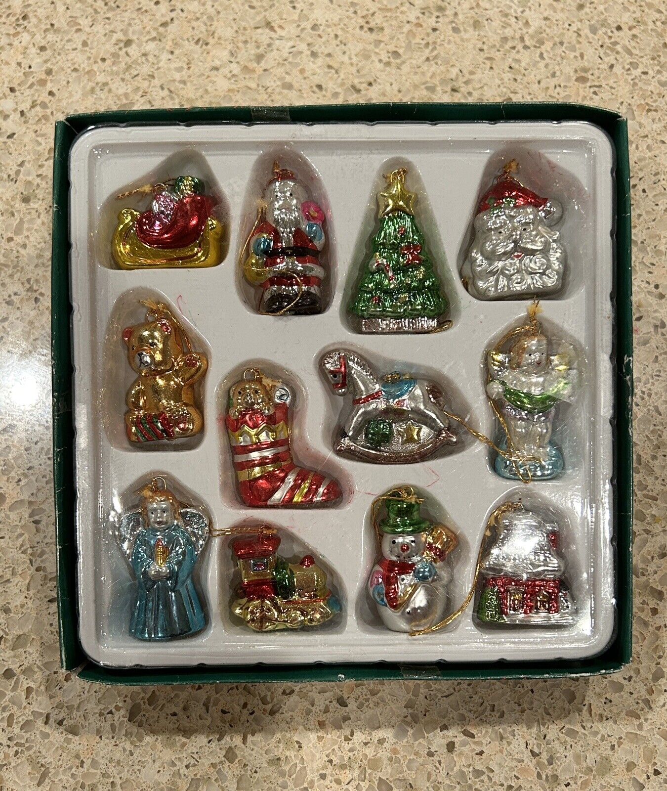 Kurt S Adler Vintage Miniature Ceramic Christmas Ornaments Set H-1256
