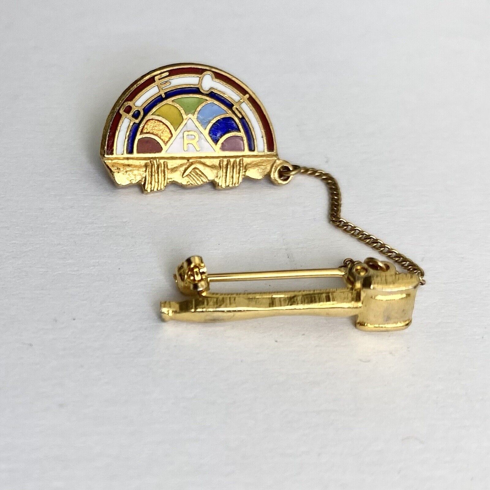 Vintage Masonic BFCL Rainbow Girls Pin with Gavel
