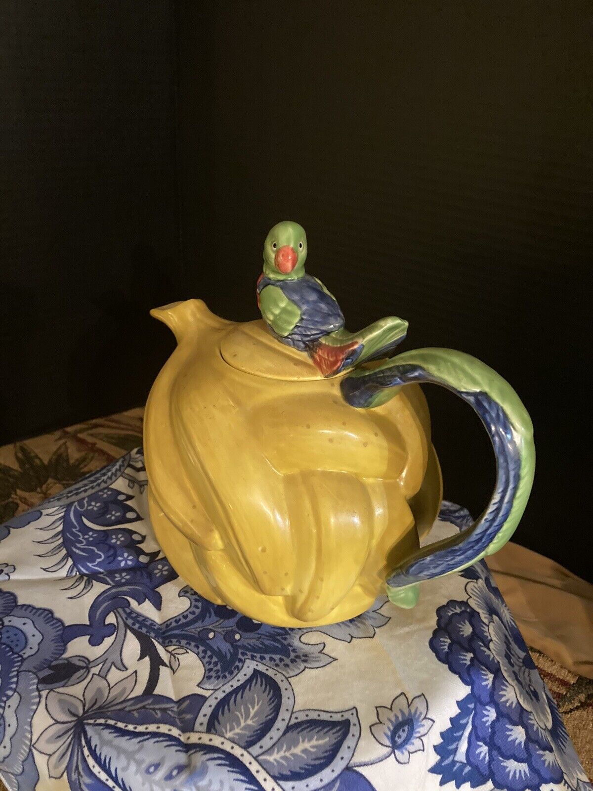 Fitz & Floyd RIO RITA Parrot Banana Teapot Tea Pot 7 1/2\