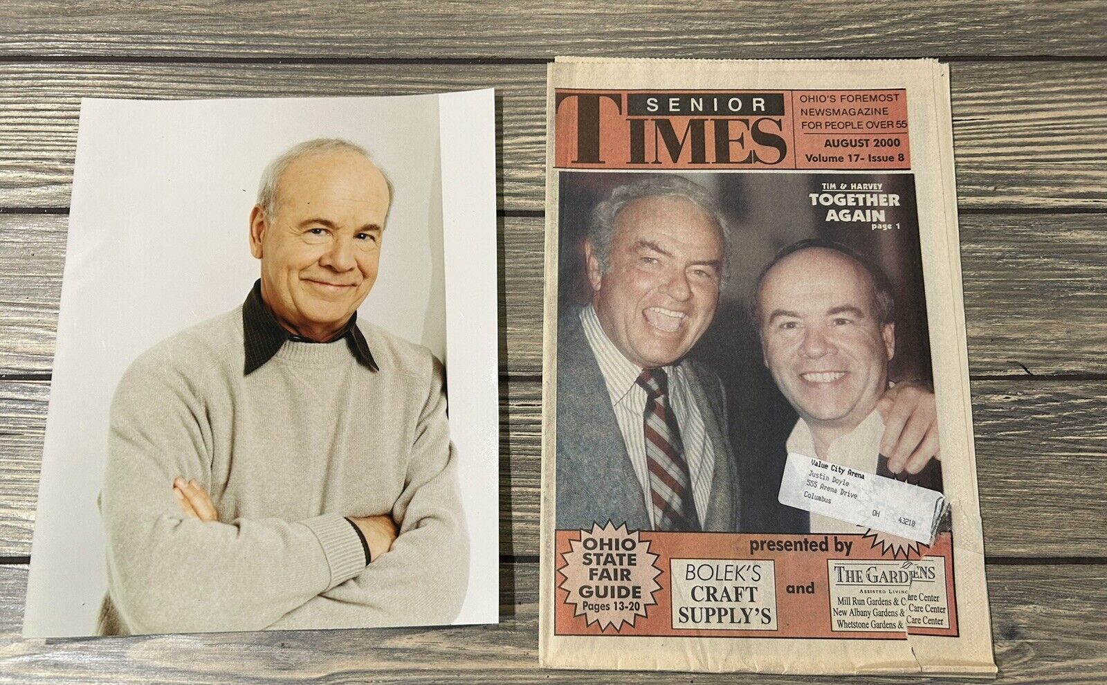 Vintage Tim Conway Press Release Photo with August 2009 Senior Times