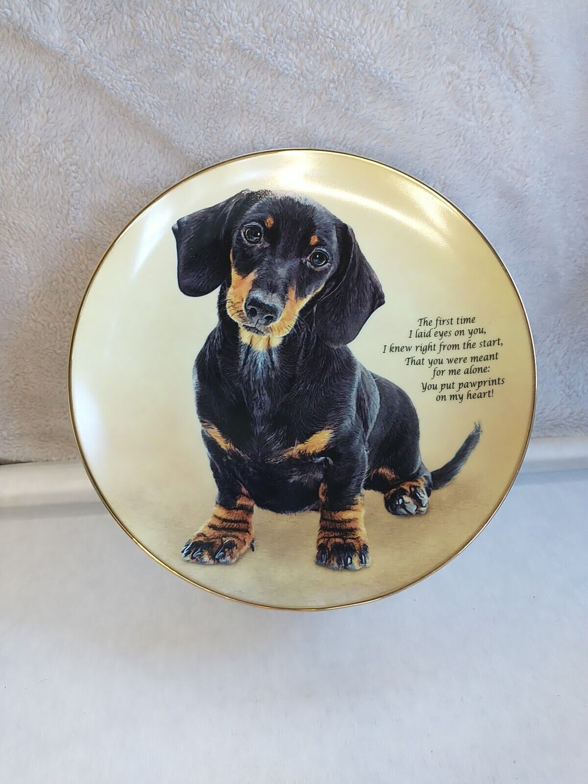 Danbury Mint Pawprints On My Heart Cherished Dachshunds Collector Plate Doxie