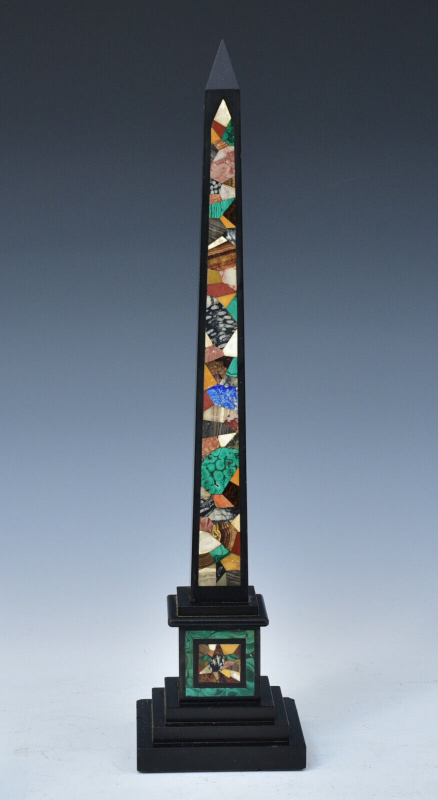 HUGE Victorian Marble Pietra Dura Obelisk,  21 3/4\