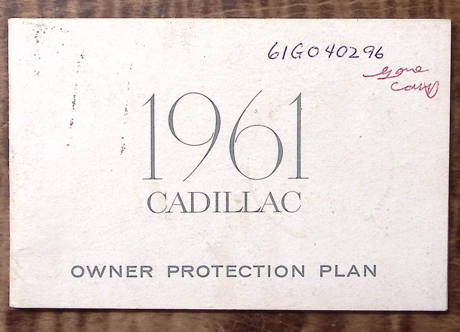 1961 CADILLAC OWNER PROTECTION PLAN BOOKLET 52 PAGES MAINTENANCE LOG BOOK Z5174