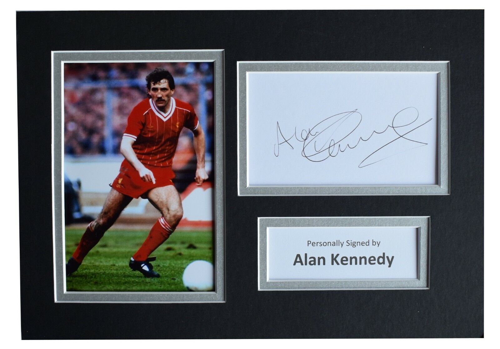 Alan Kennedy Signed Autograph A4 photo display Liverpool Football AFTAL COA 