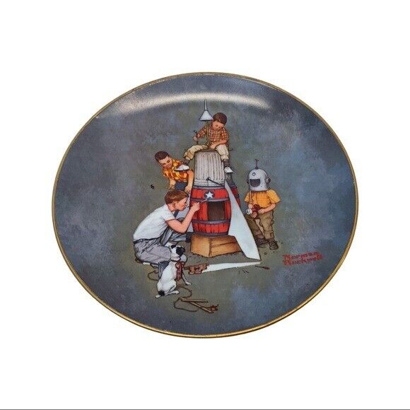 Vintage 1980 Norman Rockwell Space Pioneers Collectors Plate