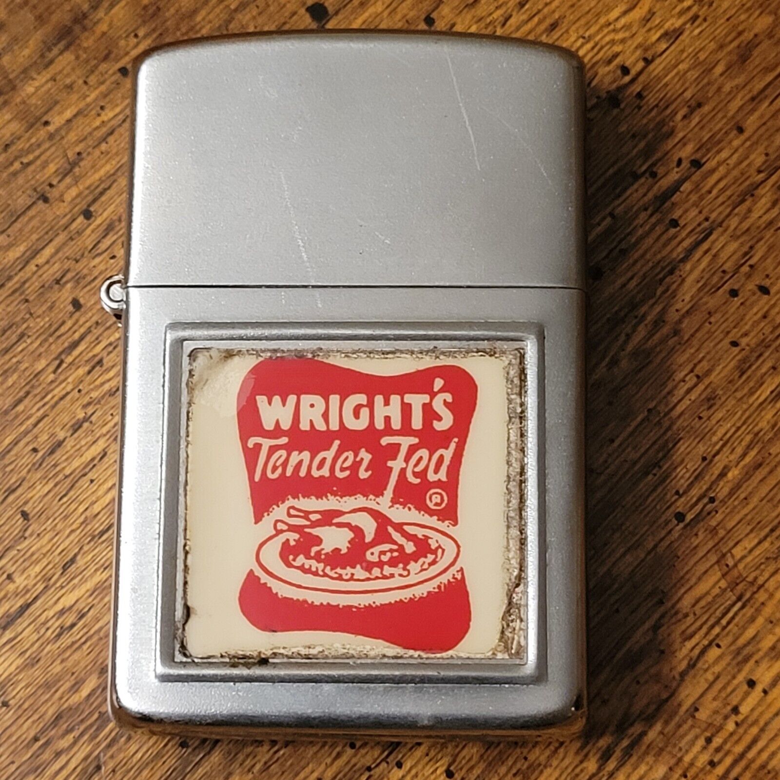 Vintage Wright\'s Tender Fed Chicken Restaurant Advertising Lighter / Read