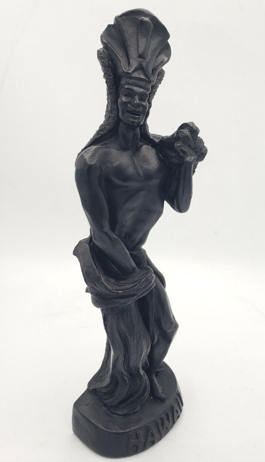 Coco Joe\'s Hawaiian Hula Kāne Dancer Man Figurine 60 Hawaii Tahitian Lava 7 3/4\