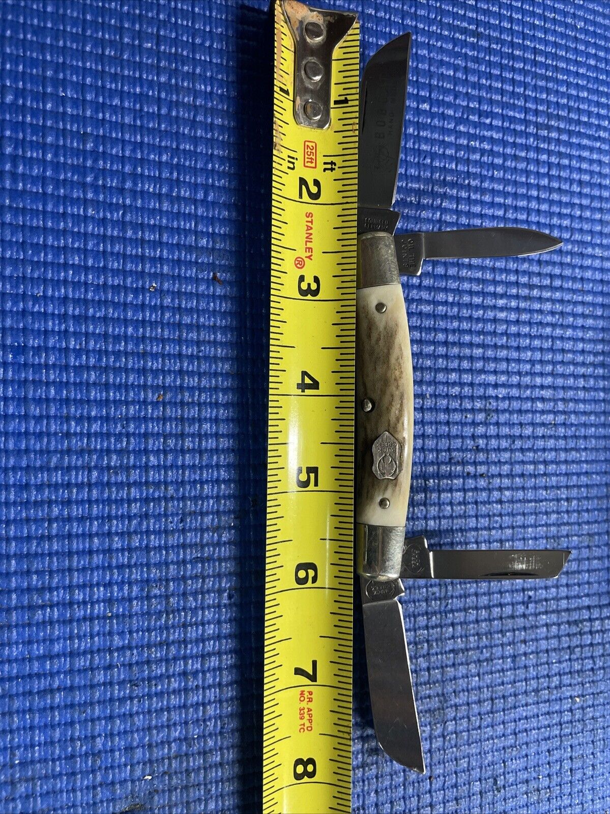 Vintage Buck Creek Bobcat Pocket Folding Knife Solgen Stag 4 Blade