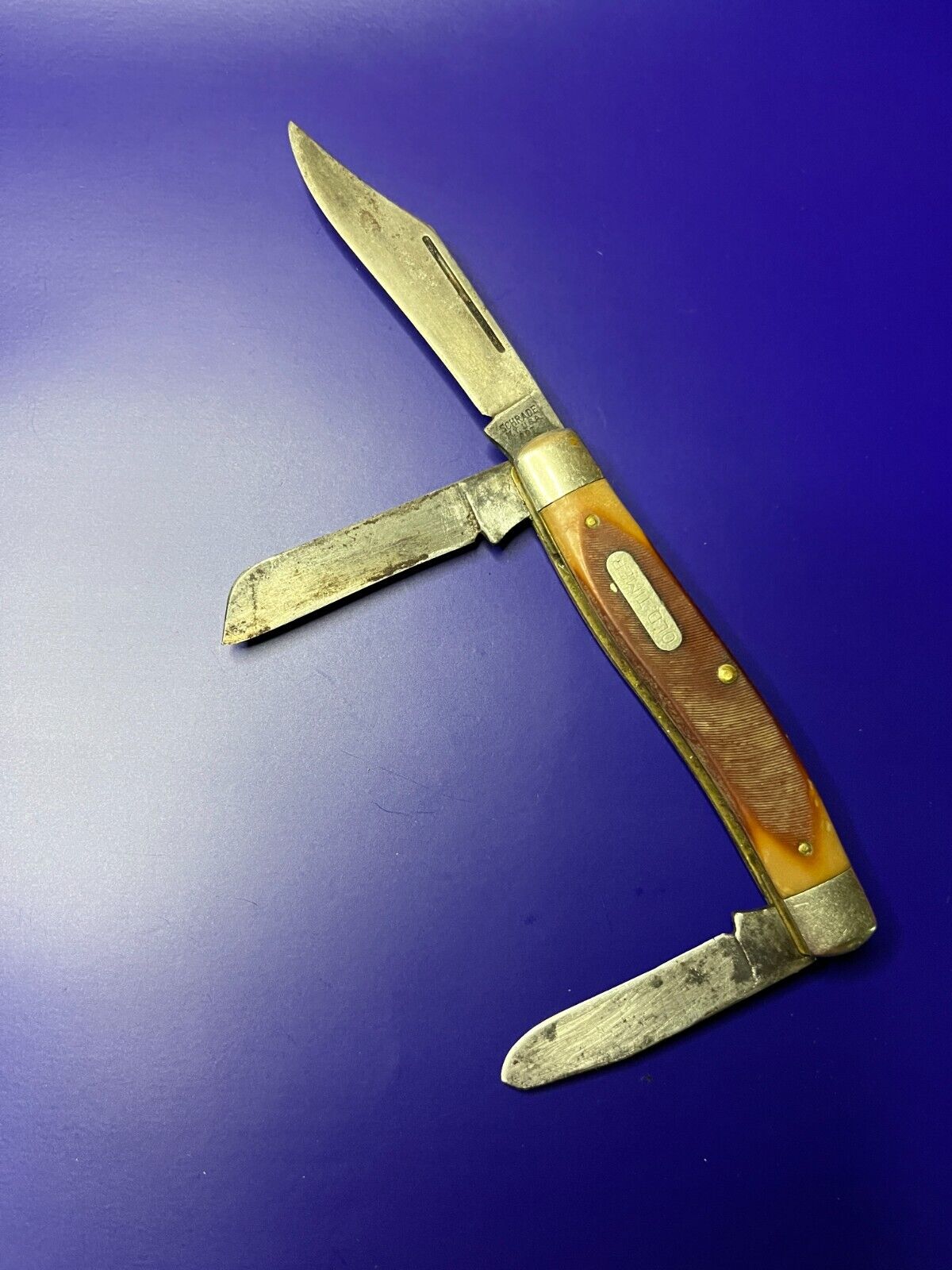 Vintage Schrade USA Old Timer 8OT 3 Blade Pocket Knife
