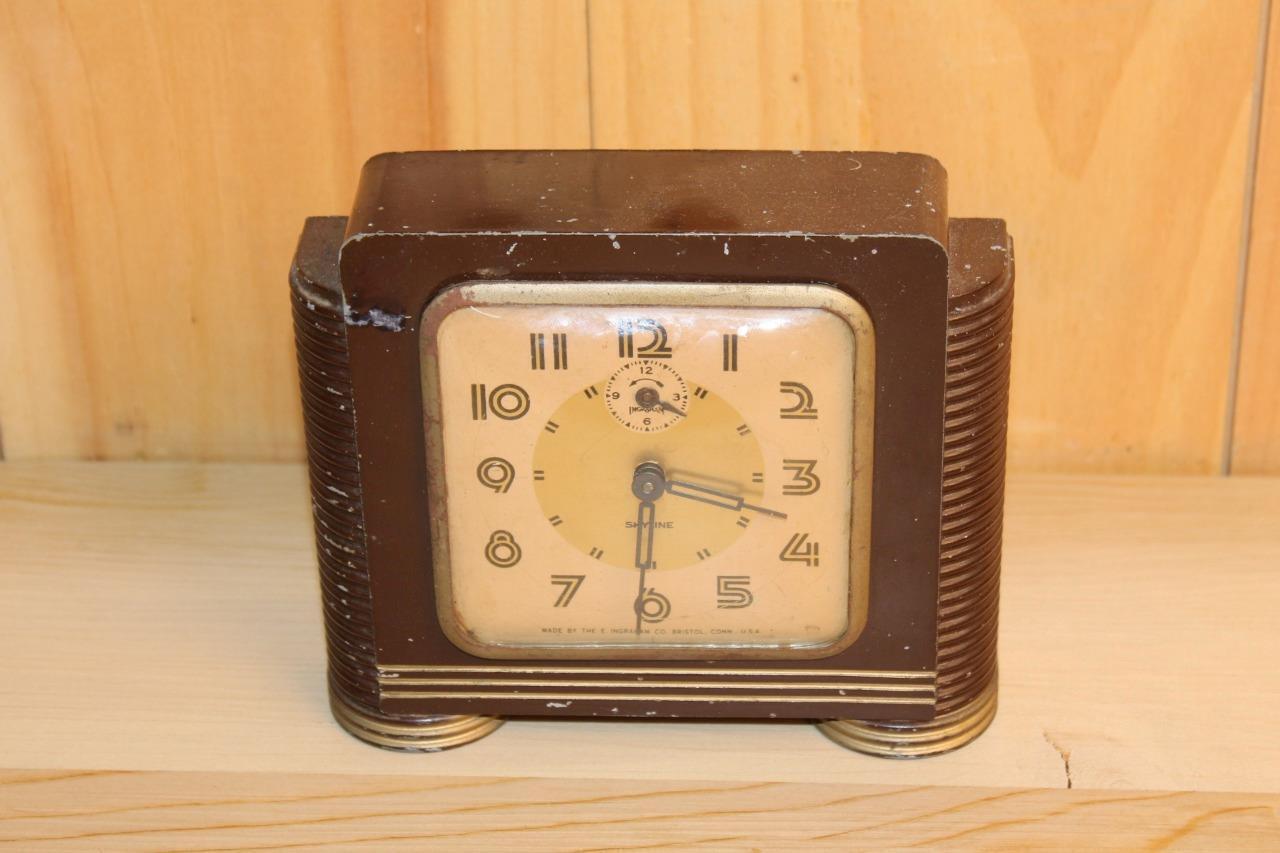 Vintage Ingraham 'Skyline' Alarm Clock ~ Runs Good ~