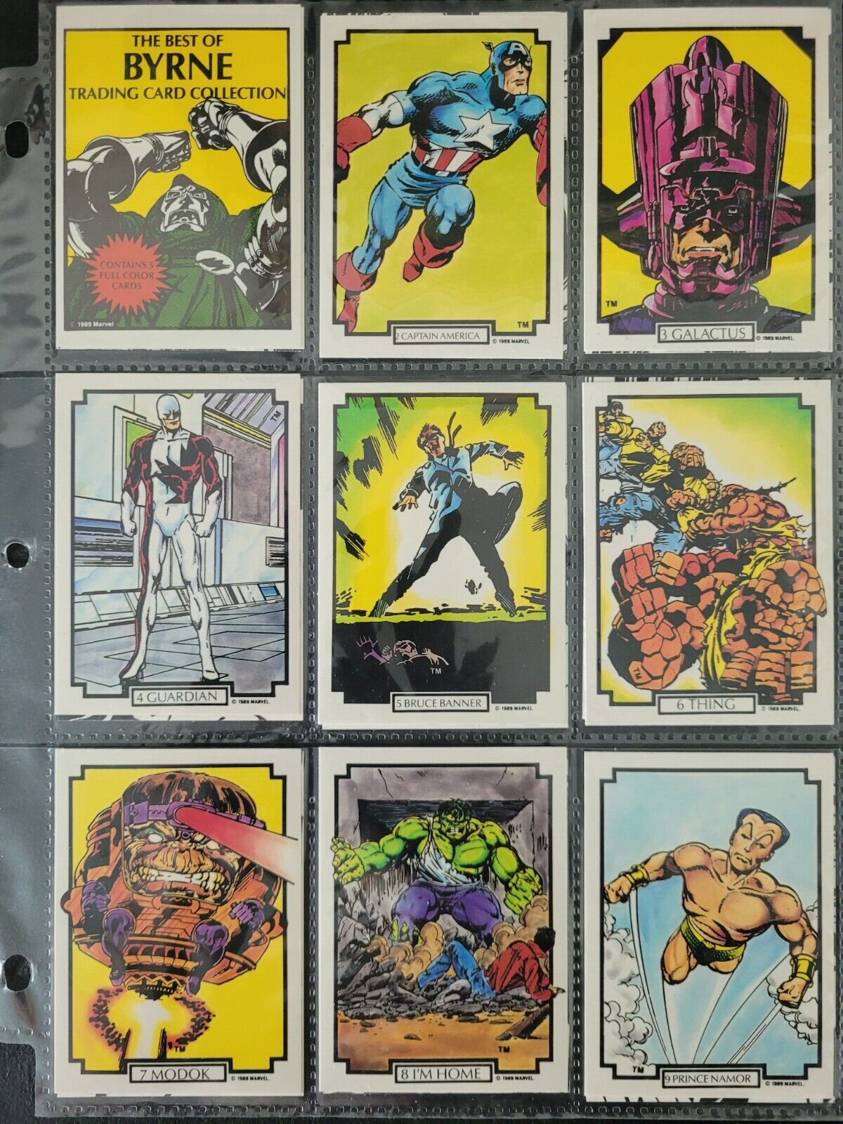 THE BEST OF BYRNE TRADING CARD COLLECTION #1-45 MARVEL COMICS 1989 COMPLETE SET