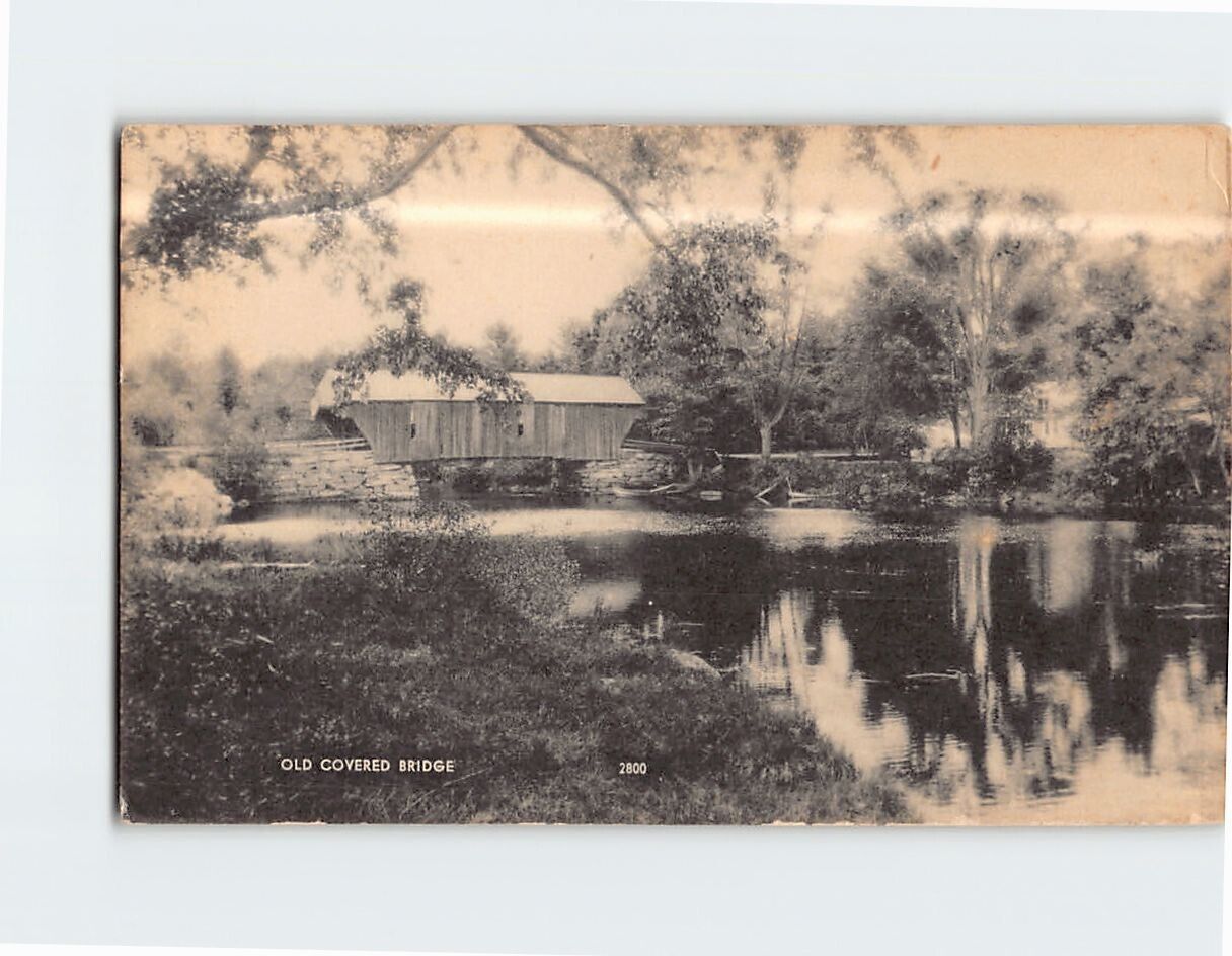Postcard Picturesque Old Covered Bridge