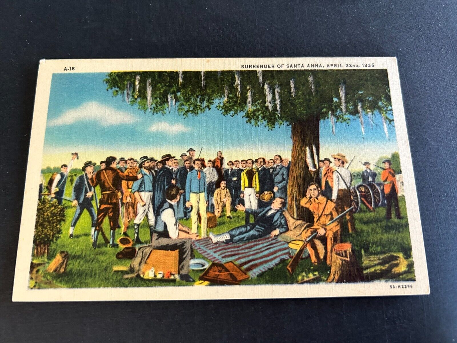 Surrender of Santa Anna Texas Postcard
