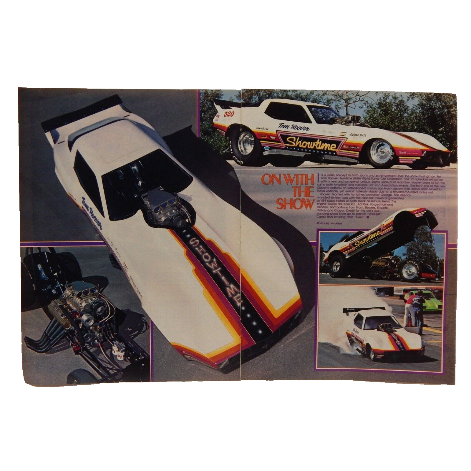 TOM HOOVER SHOWTIME FUNNY CAR 1978 ADVERTISEMENT