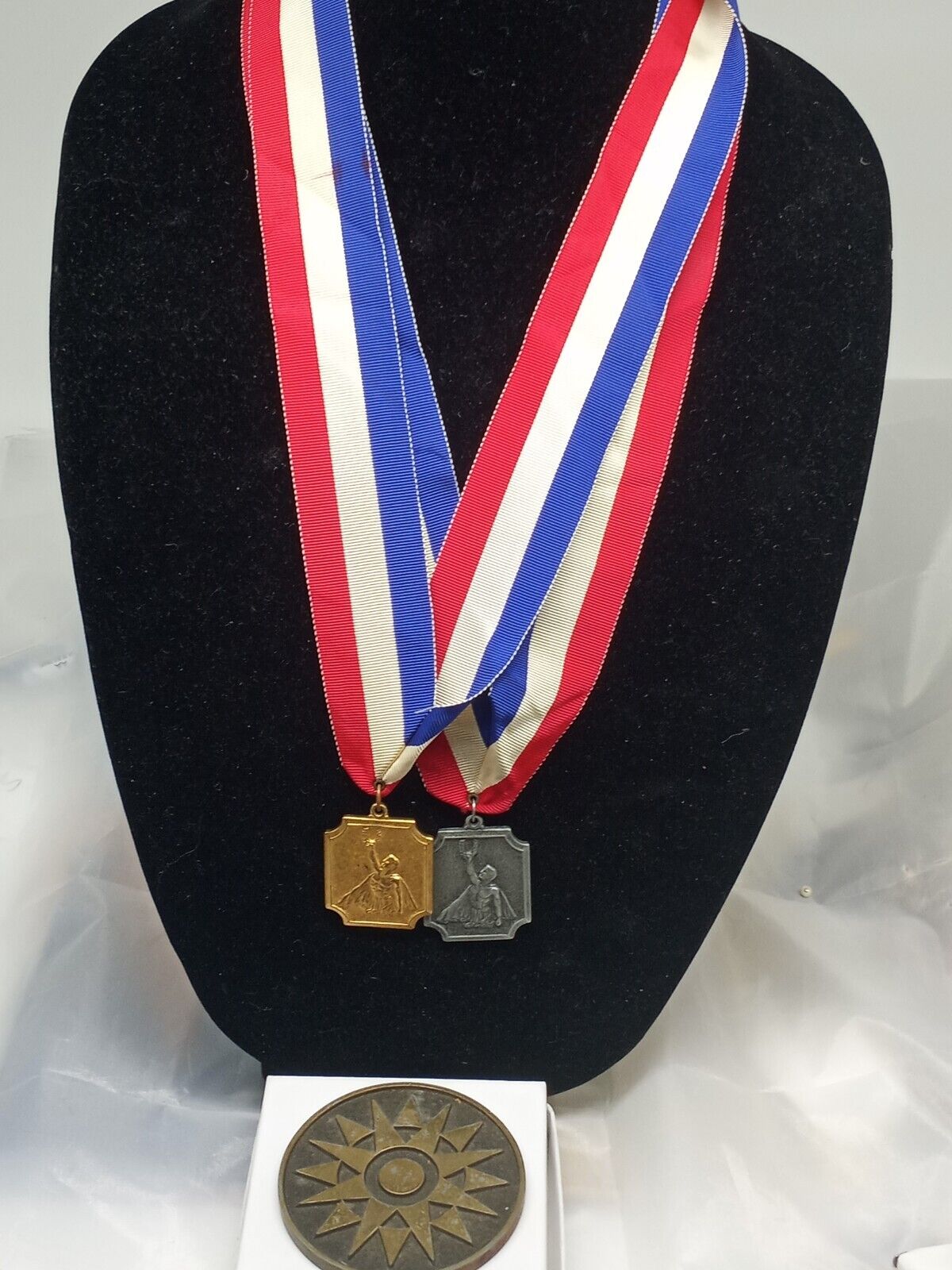 Vintage Ibm Medals With Ribbons 1st Ibm Olympiad And Western Region 1966...