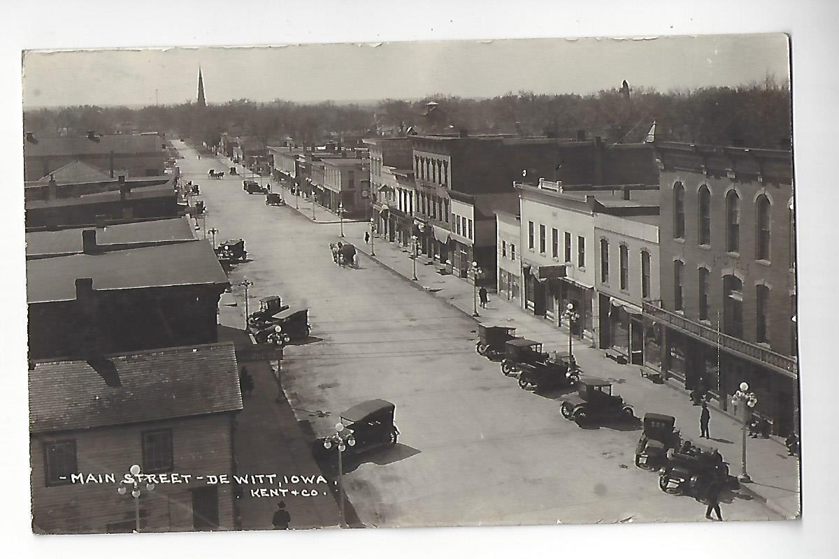 1923 DeWitt, Iowa, Main Street RPPC